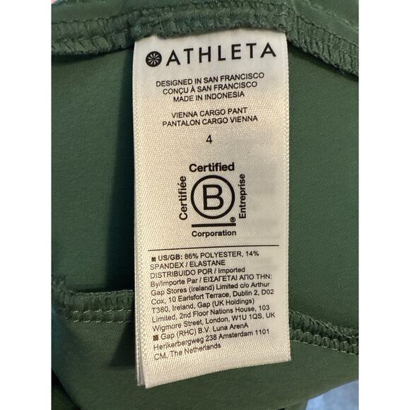Athleta Vienna Cargo Pants Vineyard Green Lightweight Women Size 4 - Picture 8 of 10